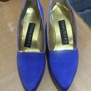 Peacock's Purple Pointed-Toe Slip-On Pumps
